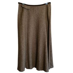 MaxMara WEEKEND Virgin Wool Herringbone Flare Skirt Size 10